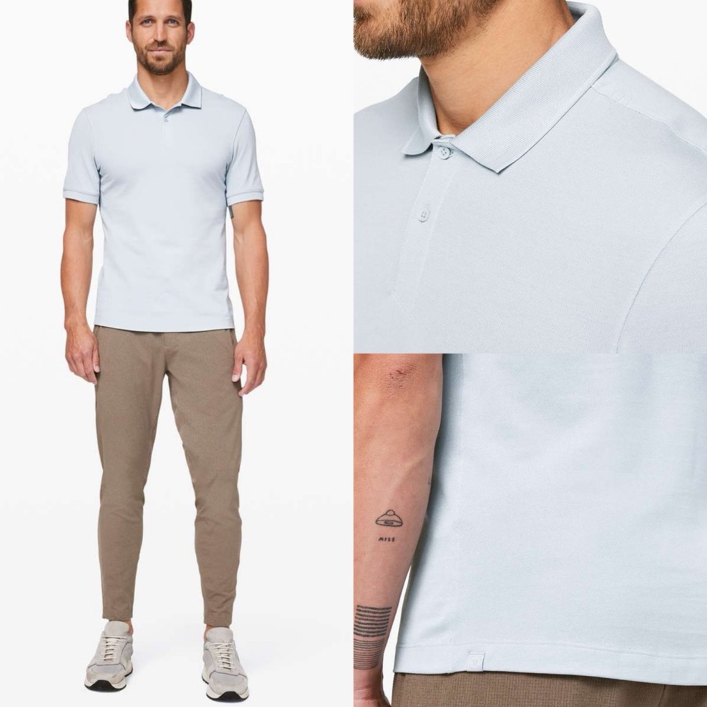 NWT Lululemon Tech‎ Pique Polo Short Sleeve Shirt Mens Size XXL Blue M3BCSS NEW - Picture 15 of 15